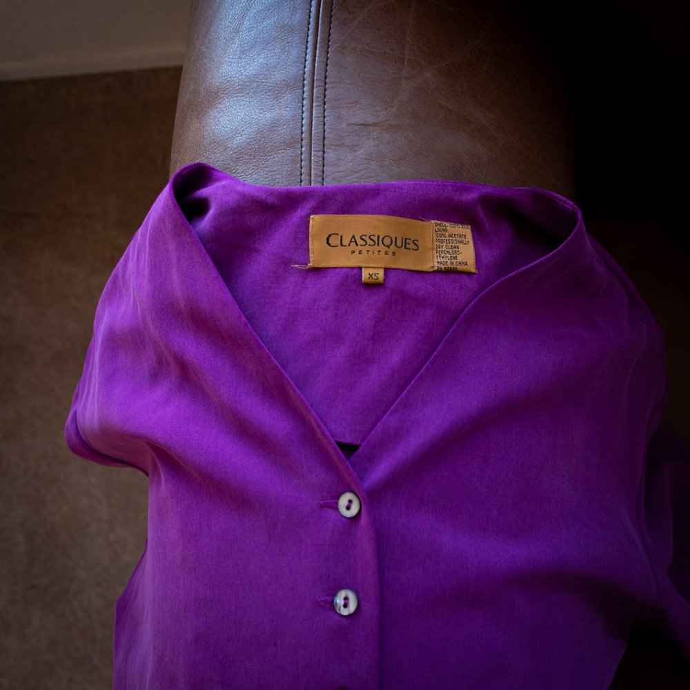 Classiques purple silk jumpsuit - Picture 3 of 4